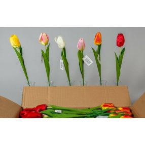 Bimbós tulipán szálas selyemvirág 45 cm