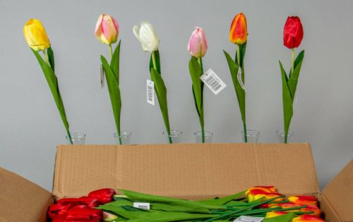 Bimbós tulipán szálas selyemvirág 45 cm