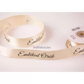   Emléked Örök feliratos szatén gyász szalag 30 mm x 20 m - Ekrü