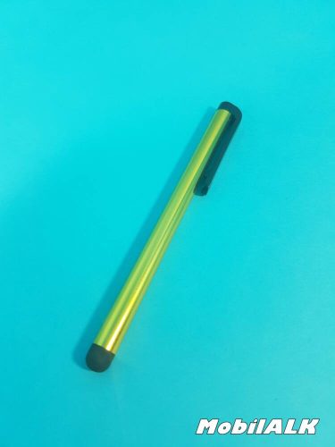 Univerzális érintőceruza tollszerű - tartós, gumipárna heggyel - színes metál arany