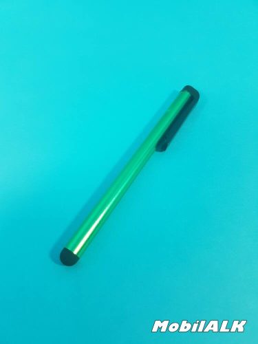 Univerzális érintőceruza tollszerű - tartós, gumipárna heggyel - színes metál sötétzöld