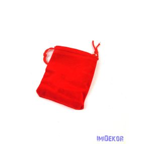 Bársony tasak 9x7cm - Piros
