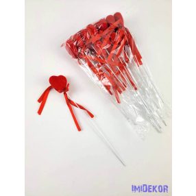 Pálcás szív betűző 12 db/csomag 3x20 cm - Piros