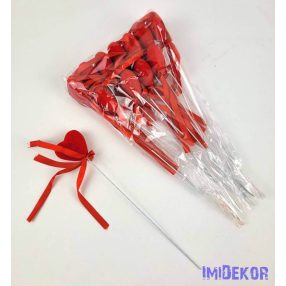 Pálcás szív betűző 12 db/csomag 3,5x20 cm - Piros