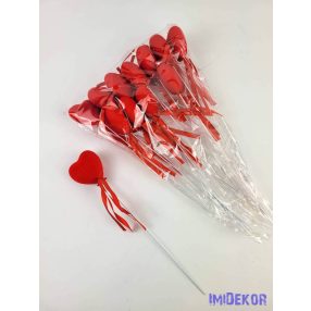 Pálcás szív betűző 12 db/csomag 5x26 cm - Piros