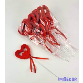 Pálcás szív betűző 12 db/csomag 8x24 cm - Lyukas Piros