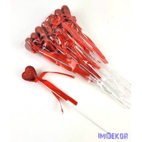 Pálcás szív betűző 12 db/csomag 3x20 cm - Gl Piros