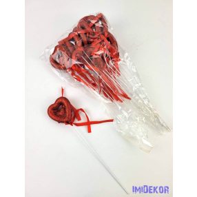   Pálcás szív betűző 12 db/csomag 5x23 cm - Lyukas Gl Piros
