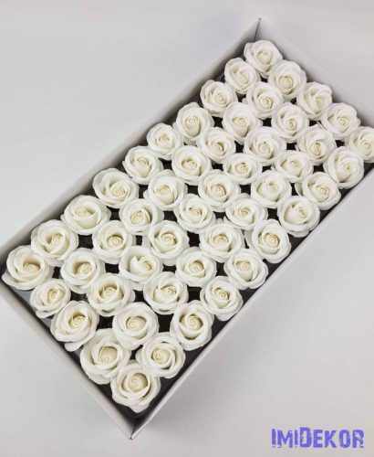Szappanrózsa fej 50 db/doboz Beauty 6x5,5 cm - Fehér