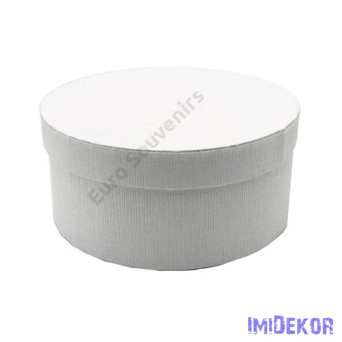 Papírdoboz kerek 21x10cm - Fehér