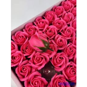   Szappanrózsa fej 50 db/doboz 5,5x6,5 cm - Sötét Rózsaszín