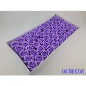 Szappanrózsa fej 50 db/doboz 5,5x6,5 cm - Lila 2