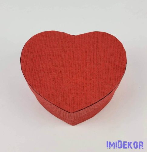 Szív papírdoboz 11x10x5 cm - Bordás Piros