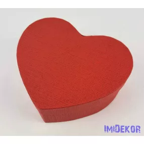 Szív papírdoboz 18x16x8 cm - Bordás Piros