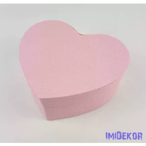 Szív papírdoboz 18x16x8 cm - Bordás Rózsaszín