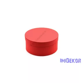 Papírdoboz kerek 22x10cm - Bordás Piros