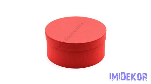 Papírdoboz kerek 22x10cm - Bordás Piros