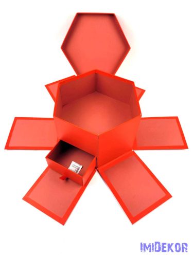 Meglepetés doboz fiókos - Piros
