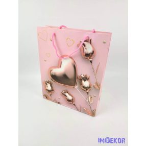 Ajándéktáska 32x25,5x10 cm - Szív mintás 2 B