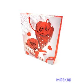 Ajándéktáska 32x25,5x10 cm - Szív mintás 3 B