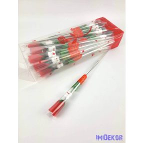 Selyem rózsaszál macival díszcsomagolásban 33 cm