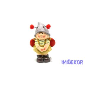 Álló katicalány figura 8,5x5,2x13 cm