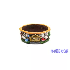 Házikó mintás kaspó 17x6 cm 7772