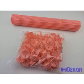 Lufitartó + pálca 40 cm színes 100db/cs - Barack