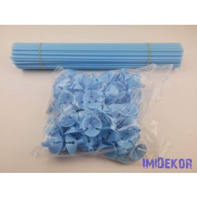 Lufitartó + pálca 40 cm színes 100db/cs - Kék