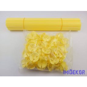 Lufitartó + pálca 40 cm színes 100db/cs - Sárga