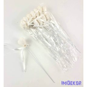 Pálcás szív betűző 12 db/csomag 21 cm - Gl Fehér