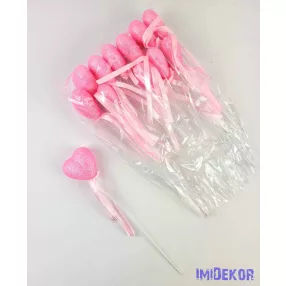 Pálcás szív betűző 12 db/csomag 21 cm - Gl Rózsaszín