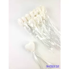 Pálcás szív betűző 12 db/csomag 21 cm - Gl Fehér