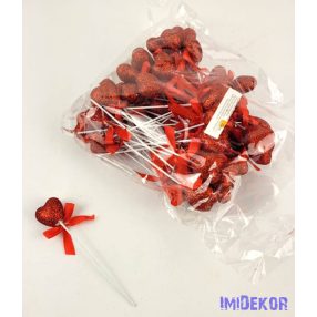 Pálcás szív betűző 50 db/csomag 11 cm - Gl Piros