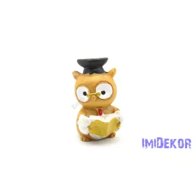 Ballagó bagoly figura könyvvel 5x3,5cm