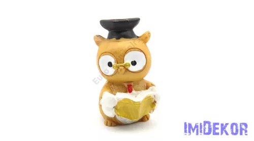 Ballagó bagoly figura könyvvel 5x3,5cm