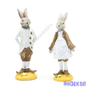 Nyuszi álló úri figura 12cm