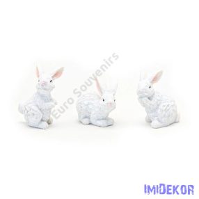 Nyuszi fehér figura 6cm