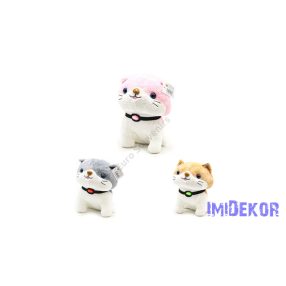 Cica plüss figura 16 cm - Szürke