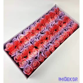 Szappanrózsa fej 50 db/doboz 5,5x5 cm - Levendula-Piros