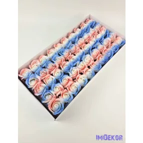   Szappanrózsa fej 50 db/doboz 5,5x5 cm - Babakék-Babarózsaszín