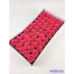 Szappanrózsa fej 50 db/doboz 4x3,5 cm - Sötét Rózsaszín