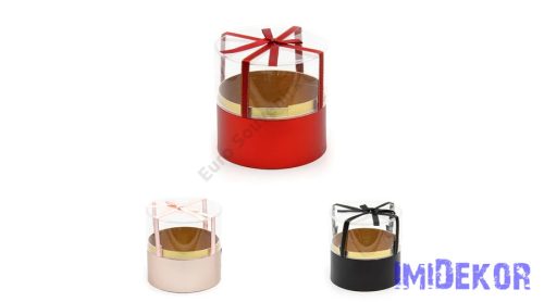 Búrás metál henger doboz 13x13cm - Rosegold