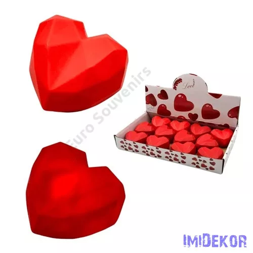 LED-es szív 7x7cm - Szögletes fekvő