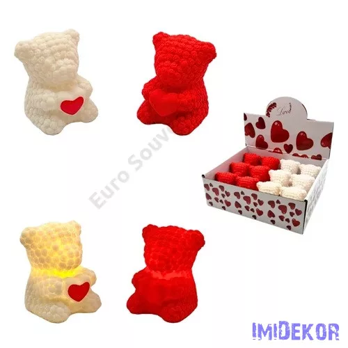 LED-es maci forma szívvel 6x5,5cm - Kötött