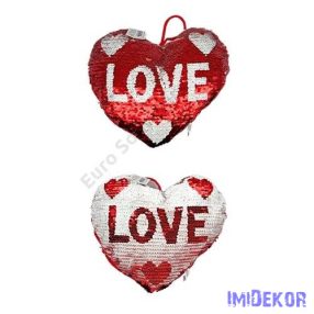 Szív flitteres 23 cm