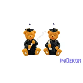 Ballagó maci figura 9x12cm - B