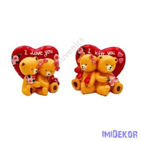 Macipár szív háttérrel 7x6cm