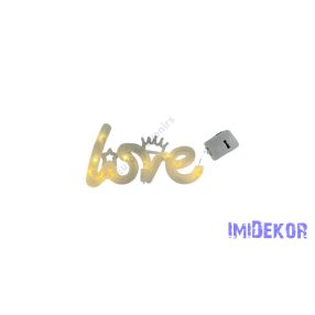 LED-es Love felirat 10,5x6cm - Színes