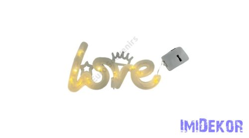 LED-es Love felirat 10,5x6cm - Színes